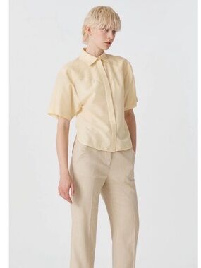 Palma Martin butter Yellow Button-Front Women's Top Tommi shirt xs